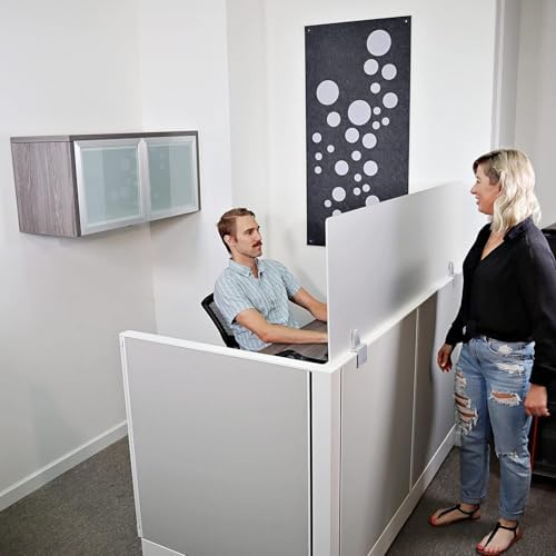 OBEX Acrylic Mounted Small Brackets Quality Desk Privacy Panel & Divider for Your Office Cubicle-Increase Separation & Improve Productivity, 24" x 36", Frosted by OBEX