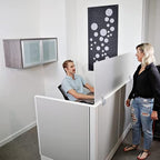 OBEX Acrylic Mounted Small Brackets Quality Desk Privacy Panel & Divider for Your Office Cubicle-Increase Separation & Improve Productivity, 18" x 42", Frosted by OBEX