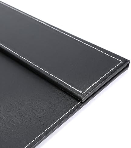 24" x 18" Leather Desk Blotter with Top Rail for Writing Leather Executive Desk Pad Protector Desk Mat for Office Home Workplace Black - Image 6