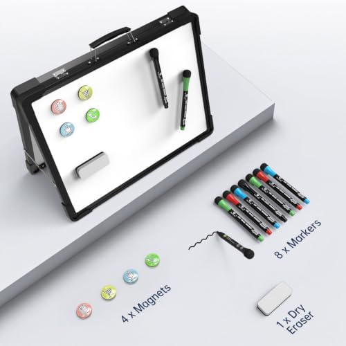 Small Dry Erase White Board - TSJ OFFICE 12" x 16" Mini Easel Desktop Double Sided Whiteboard, Portable Magnetic Board on Table Top with Holder for Drawing, Teacher Instruction, Memo Board - Image 4