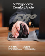 ProtoArc EM11 NL Wireless Ergonomic Vertical Mouse, Rechargeable, Wine Red - Image 7