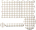 Sabary Gingham Desk Mat Scalloped Beige, 31.5 x 15.7 Inch by Sabary