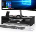 BONTEC Wood Monitor Stand Riser, 2-Tier Desktop Organizer by BONTEC