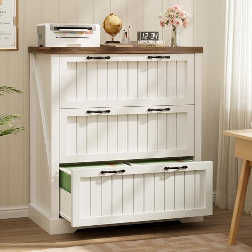 SEDETA Farmhouse 3 Drawer File Cabinet for Home Office by SEDETA