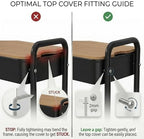 3 Tier Storage Rolling Cart with Wood Table Top on Lockable Wheels（Black） - Image 3