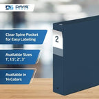 Premium Economy 3-Ring Binder, Spine Label, 2" Round Rings, Navy Blue, 6 Pk - Image 4