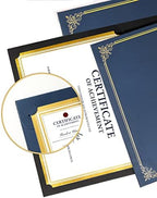 GNL Certificate Holders - 100 Packs Blue Diploma Holders, Certificate Covers with Gold Foil Border, for Letter Size 8.5 x 11 Award Certificate Paper and Documents - Image 4