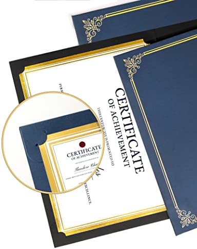 GNL Certificate Holders - 100 Packs Blue Diploma Holders, Certificate Covers with Gold Foil Border, for Letter Size 8.5 x 11 Award Certificate Paper and Documents - Image 4