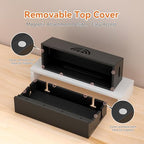 Bamboo Cable Management Box, Black, 31X14X15.5CM - Image 5