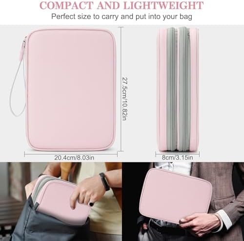 FYY Electronic Organizer, Travel Tech Pouch Bag, Extra Large, Light Pink - Image 2