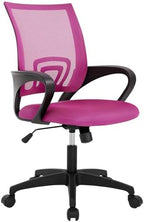 BestOffice | Ergonomic Office Chair | Mid-Back Swivel Desk Chair | Breathable Backrest & Lumbar Support | Adjustable Height | Sponge Seat | Rolling Wheels | Peach Pink | for Adults & Women by BestOffice