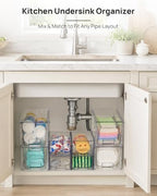 Vtopmart 8 Pack Clear Pull-Out Under Sink Organizer Set (4 Large & 4 Small) - Image 5