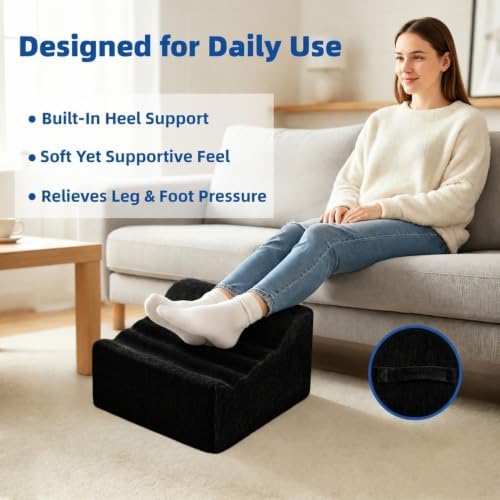 Foot Rest Under Desk, Ergonomic Foot Stool for Office and Home (Black) - Image 2