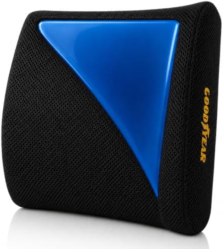Goodyear Lumbar Support Pillow for Office Chair and Car Seat - Memory Foam Lumbar Pillow & Back Brace Support Posture Corrector, Lower Back Pain Relief by Goodyear