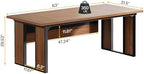 Tribesigns 63" Executive Desk, Modern Office Desk with Privacy Panel & Metal Frame, Large Computer Desk for Home Office, Writing Study Workstation Business Furniture (Brown & Black, Only Table) - Image 2