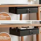 POPMOON 16in Under Desk Drawer Lockable Pull Out Storage Organizer - Image 4
