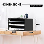 3 Tier Wood Desk Organizer, Mail Sorter and Paper Organizer for Desk, Black - Image 3