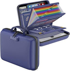 DocSafe Fireproof File Organizer with Lock, Hard-Shell Case Fireproof Document Box with 13 Pocket Accordion File Folder, Portable Home Office Travel Safe Storage for Important Documents Laptop Blue by DocSafe