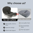 L-Shaped Memory Foam Seat Cushion with Back Support for Office Chair - Image 3