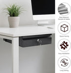 Under Desk Drawer 15.7" x 11.8" x 4.3" with Lock & Keys - Image 4
