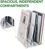Acrylic Magazine File Holder, 3-Section A4 Desk Organizer - Image 4