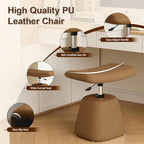 PU Leather Ottoman for Small Space, Swivel Vanity Stool with Adjustable Height,Upholstered Ottoman Foot Rest Under Desk for Living Room, Bedroom, Entryway - Image 5