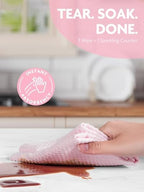 Fantasticlean Microfiber Cleaning Cloth Roll- 18'' x 12'', 36 Sheets (Pink) - Image 5
