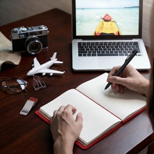 Traveling Refillable Leather Journal Notebook, Wine Red, A5 Size - Image 5
