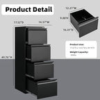 Guizeeopo Metal File Cabinet with Lock, Vertical 4 Drawer File Cabinets for Home Office, Heavy Duty Office Storage Cabinet for A4/Letter/Legal Size, Assembly Required(Black) - Image 2
