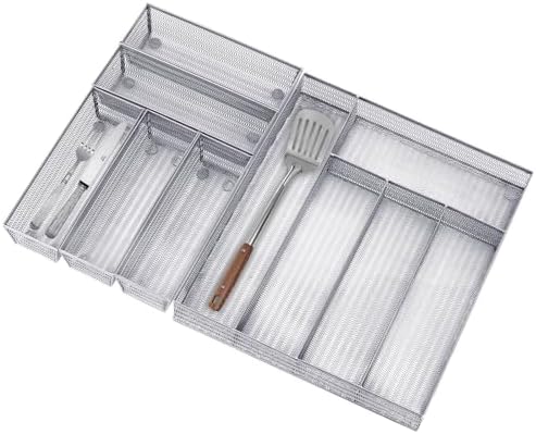 Neudeco Drawer Organizer Set, Silver Mesh, 6 Pack by Neudeco