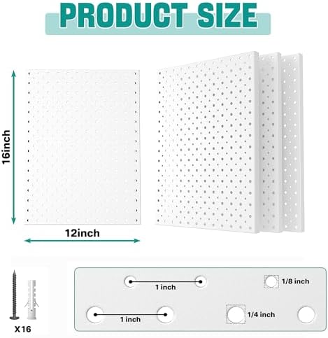 EVERHANGER Metal Pegboard Panels, Heavy Duty Pegboard Wall Organizer - Image 2