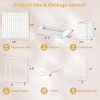 FZK Modular Plastic Pegboard Wall Organizer Kit, White， 12x12, 4 Panels - Image 3