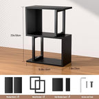 Desk Shelf Organizer, Small Desktop Bookshelf Wood, Black - Image 3
