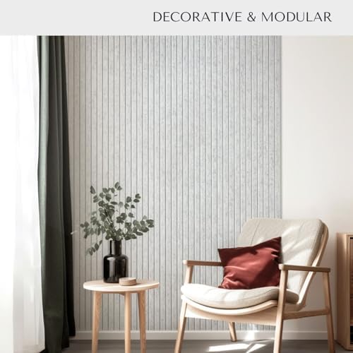 VIVELDA Large Felt Bulletin Board 48 x 36 Inch - 12-Pack Square Acoustic Wall Panels, Cork Board Alternative, NRC 0.95, Damage-Free Adhesive, Slatted Design for Home, Classroom (Marble) - Image 6