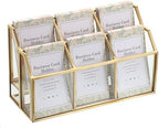 Hipiwe Vintage Gold Glass Business Card Holder, 2 Layers 6 Slots Vertical by Hipiwe
