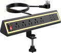 Desk Clamp Power Strip with Nightlight, 40W Fast Charging, 10FT Extension Cord, 4x20W USB-C & 2 USB Ports, 5 AC Outlets, Fits 1.69-Inch Table Edges by NYYTGE
