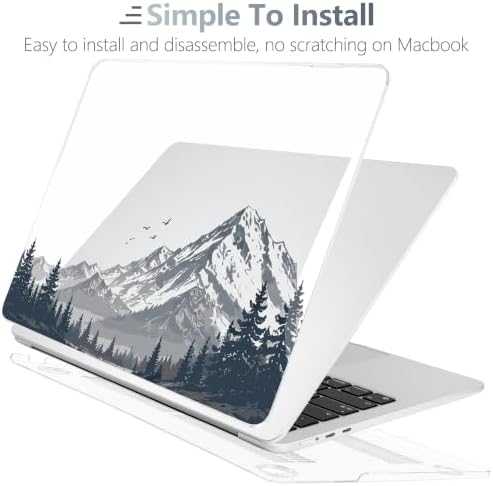 Batianda Case for MacBook Air 13.6" 2026 M5 M4 M3 M2 Chip, Snow Mountain - Image 6