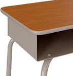 Flash Furniture Metal Student Desk, Walnut/Silver - Image 6