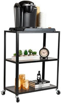 Mind Reader Rolling Cart, Rolling Cart, Microwave Stand, 3-Tier, Coffee Cart, Office, Metal, 23" L x 12" W x 30" H, Black by MindReader