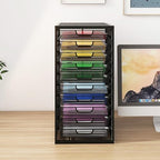 Natwind Mesh File Organizer with 10 Tier Sliding Drawers,Black - Image 3