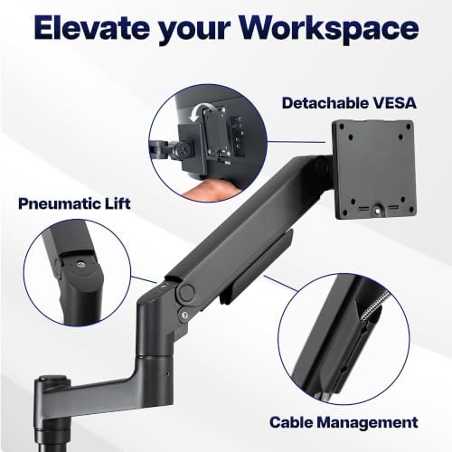 VIVO Black Dual Ultrawide Desk Mount, Up to 49 inch Screens, STAND-V200V-P - Image 3