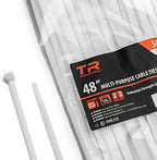 TR Industrial Multi-Purpose Natural Cable Ties, 48 inches, 50 Pack by TRIndustrial