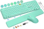 Wireless Keyboard and Mouse Backlit - Typewriter, Magnetic Wrist Rest by Trueque