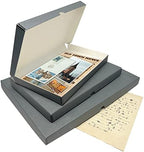 Lineco Clamshell Archival Storage Box, 13.5x19.5x1.75 Inch, Gray, Pack of 2 - Image 6
