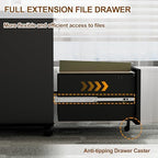 3 Drawer Mobile File Cabinet with Lock and 4 Keys - Image 5