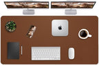 Leather Desk Pad Protector,Mouse Pad,Office Desk Mat, Non-Slip PU Leather Desk Blotter,Large Desk mat,Waterproof Keyboard mat for Office/Home/Decor (Brown,48" x 24") by AFIING