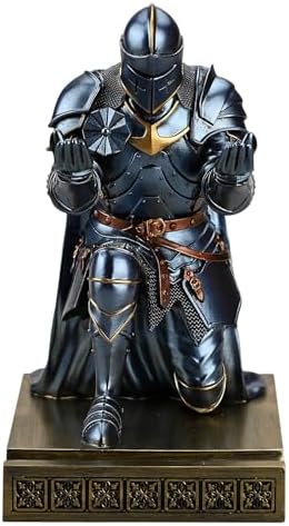 Medieval Armored Knight Pen Holder Figurine Paperweight Phone Stand Blue - Image 4