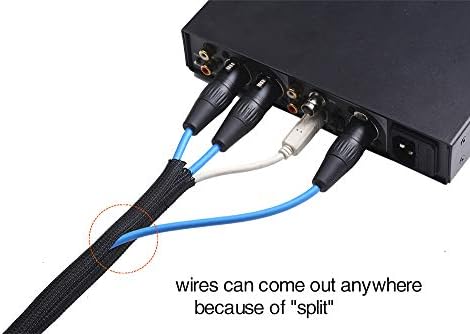 Alex Tech 25ft - 1.25 inch Cord Protector Wire Loom Tubing Cable Sleeve Split Sleeving for USB Cable Power Cord Audio Video Cable – Protect Cat from Chewing Cords - Black - Image 3