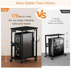 Snughome Extra-Large Computer Tower Stand with Charging Station, Adjustable PC Tower Stand for Floor 25.2"-36.2", Mobile Rolling CPU Holder Cart with Locking Wheels for Gaming Office Home - Image 5