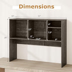 BECOMFORT Desk Hutch, Desk Organizer Shelf with 4 Storage Compartments, Wooden Display Rack, Desktop Bookshelf for Vanity Dressing Tabletop College Dorm Home & Office - Image 3
